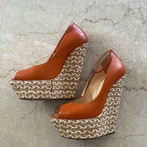 Giuseppe Zanotti Vibrant Orange Wedges